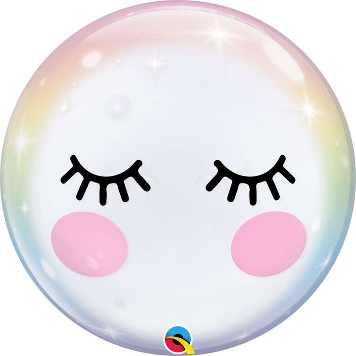 Bubble rund „Lashes", 56cm, Klar/ Pastell Bubble Ballons Hey Party