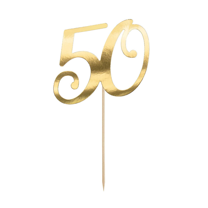 Caketopper „50“ Gold Hey Party