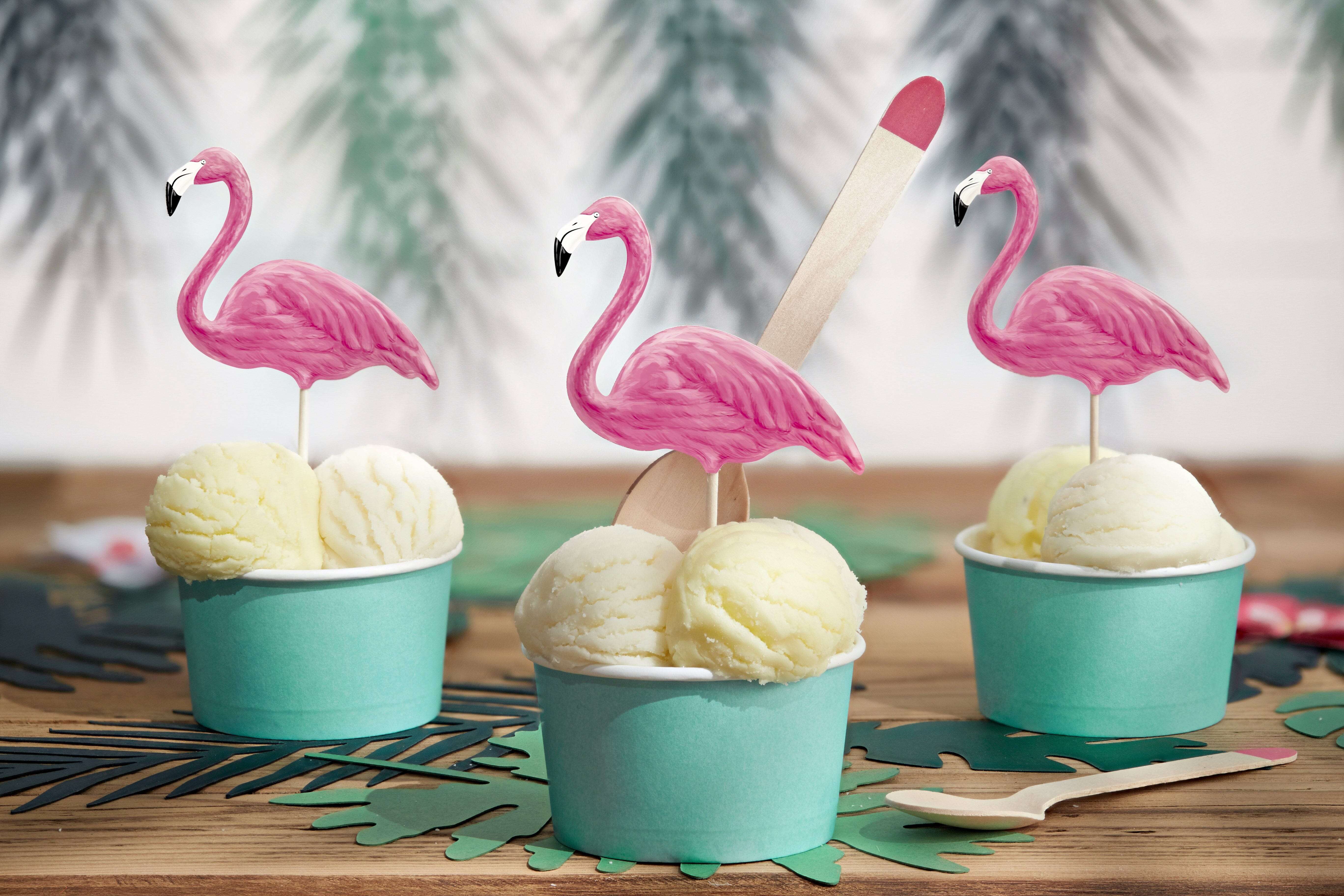 Caketopper Flamingos -hey-Party.de- Cupcake- und Kuchen-Topper -#Variante_