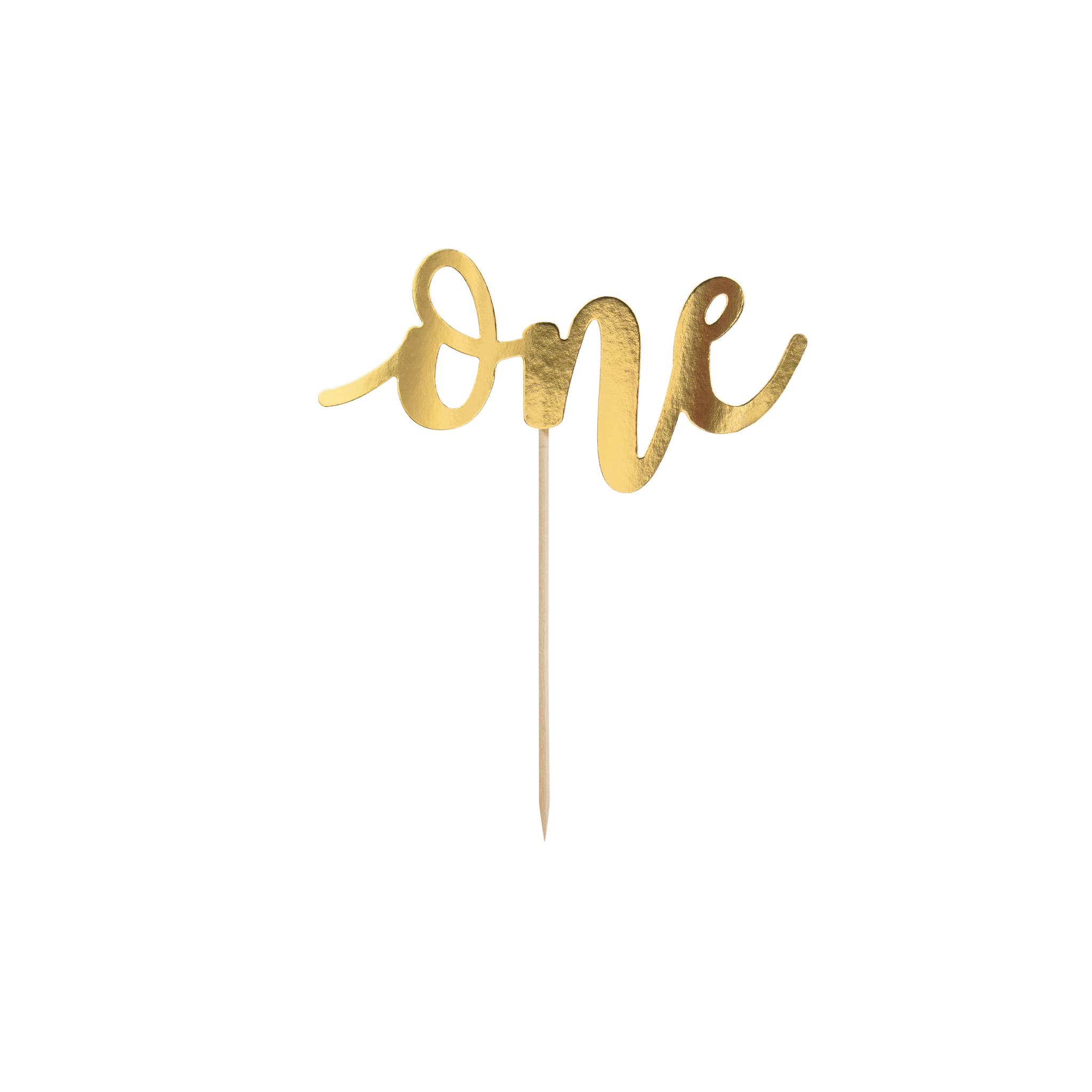 Caketopper "one" Gold -hey-Party.de- Cupcake- und Kuchen-Topper -#Variante_