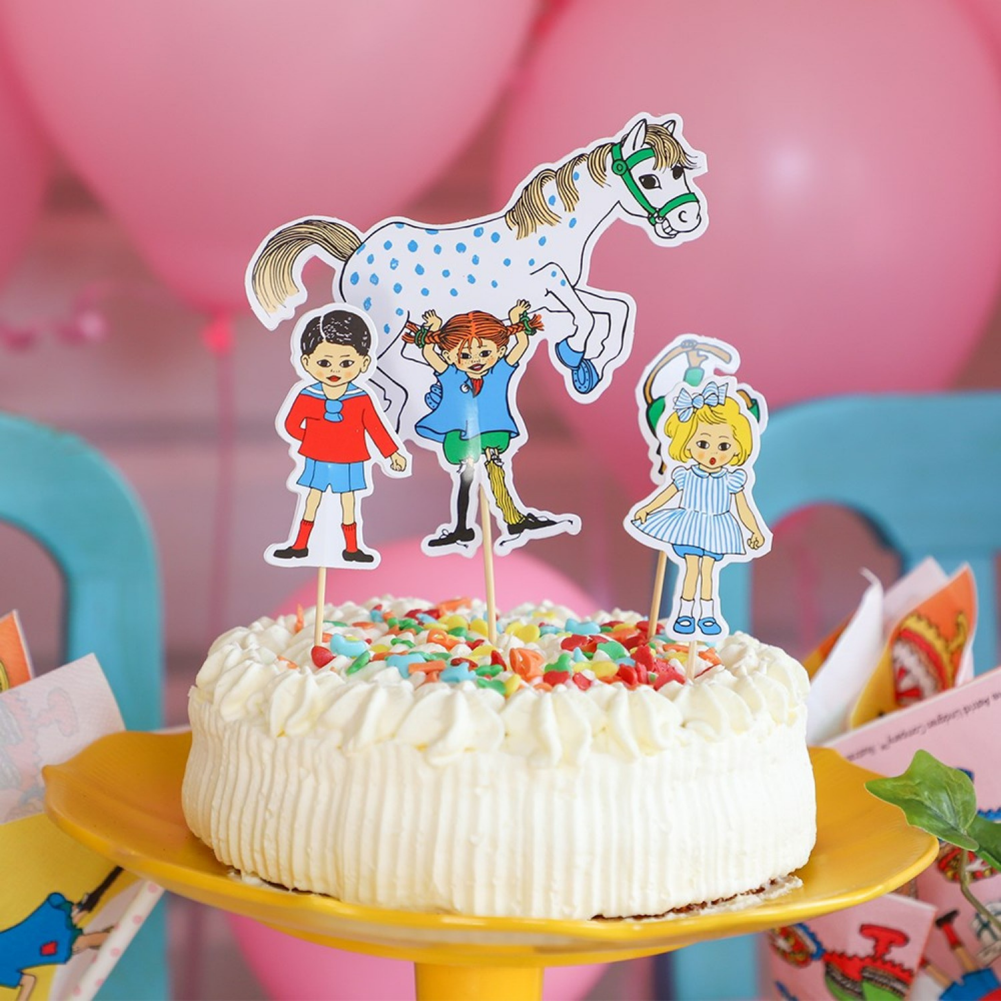 Kuchentopper Pippi Langstrumpf -hey-Party.de- Cupcake- und Kuchen-Topper -#Variante_