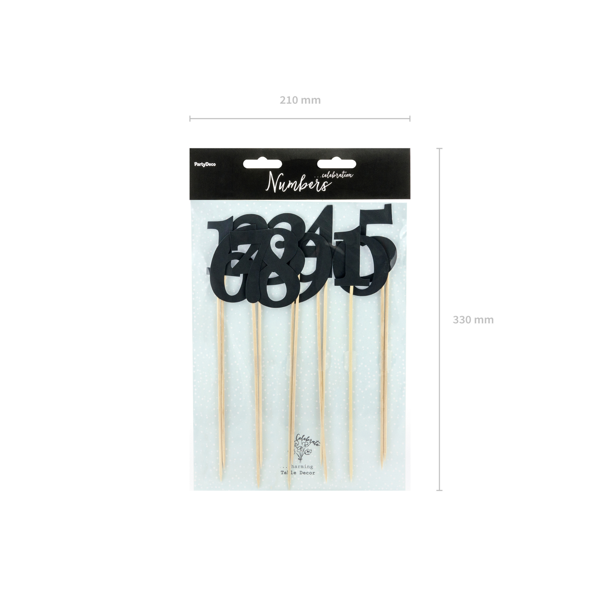 Kuchentopper Zahlen Tischnummern Schwarz -hey-Party.de- Cupcake- und Kuchen-Topper -#Variante_