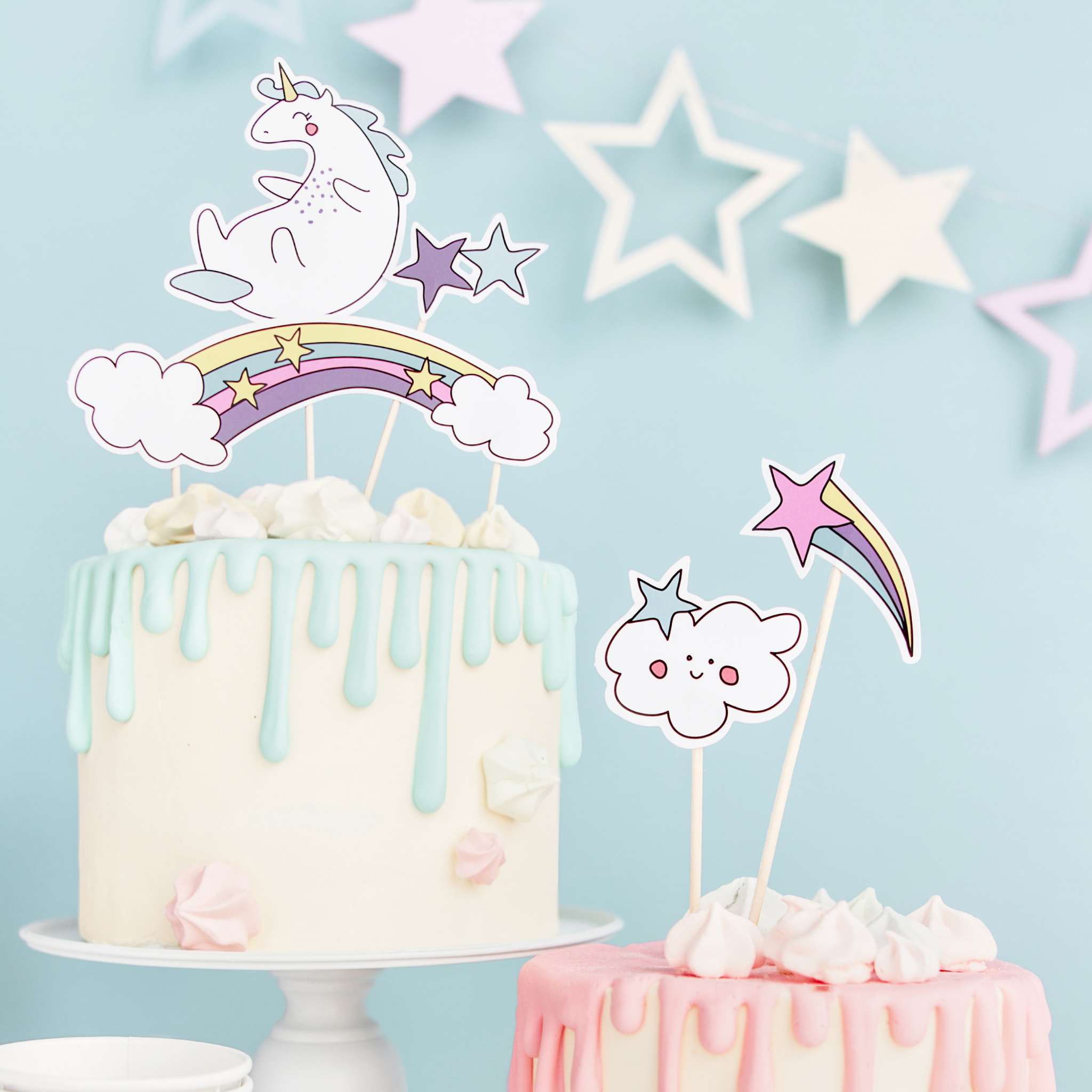 Caketopper Einhorn -hey-Party.de- Cupcake- und Kuchen-Topper -#Variante_