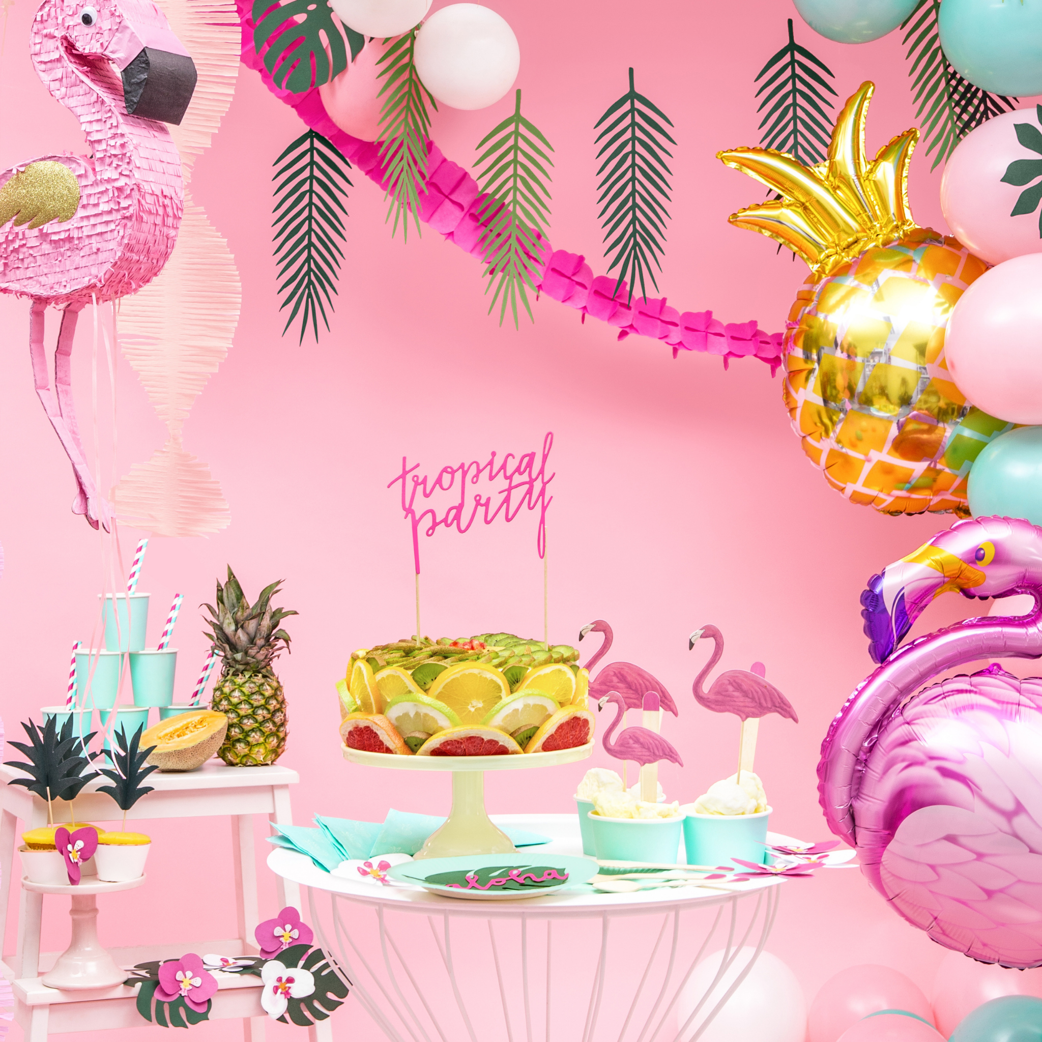 Caketopper Flamingos -hey-Party.de- Cupcake- und Kuchen-Topper -#Variante_