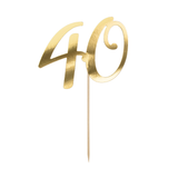 Caketopper „40“ Gold -hey-Party.de- Cupcake- und Kuchen-Topper -#Variante_