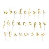 Caketopper "Alphabet" Gold -hey-Party.de- Cupcake- und Kuchen-Topper -#Variante_
