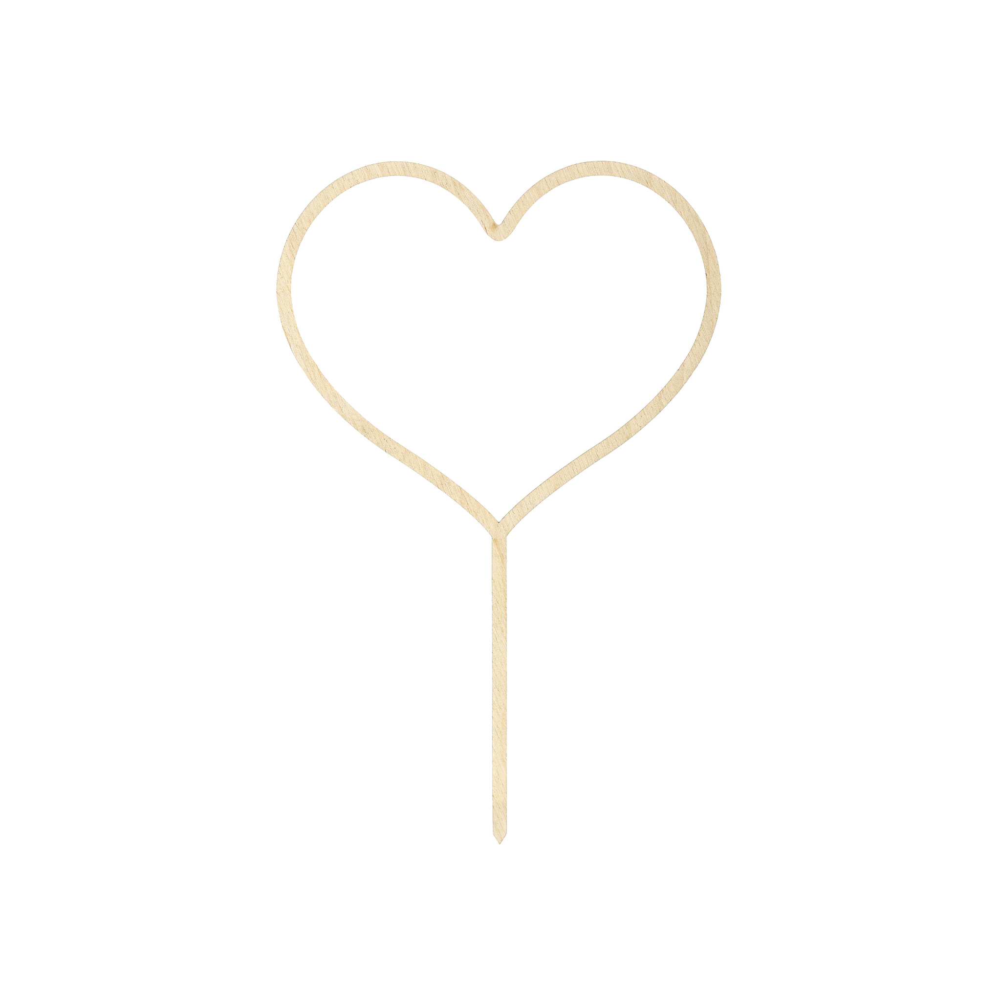 Caketopper Herz Holz -hey-Party.de- Cupcake- und Kuchen-Topper -#Variante_