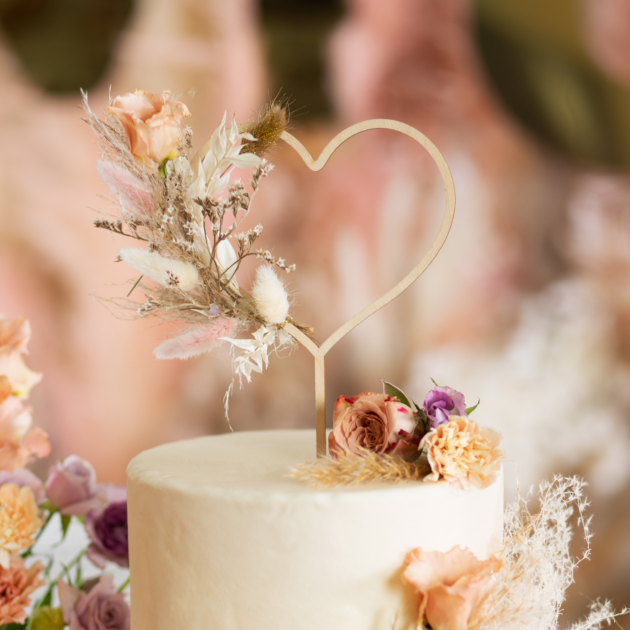 Caketopper Herz Holz -hey-Party.de- Cupcake- und Kuchen-Topper -#Variante_