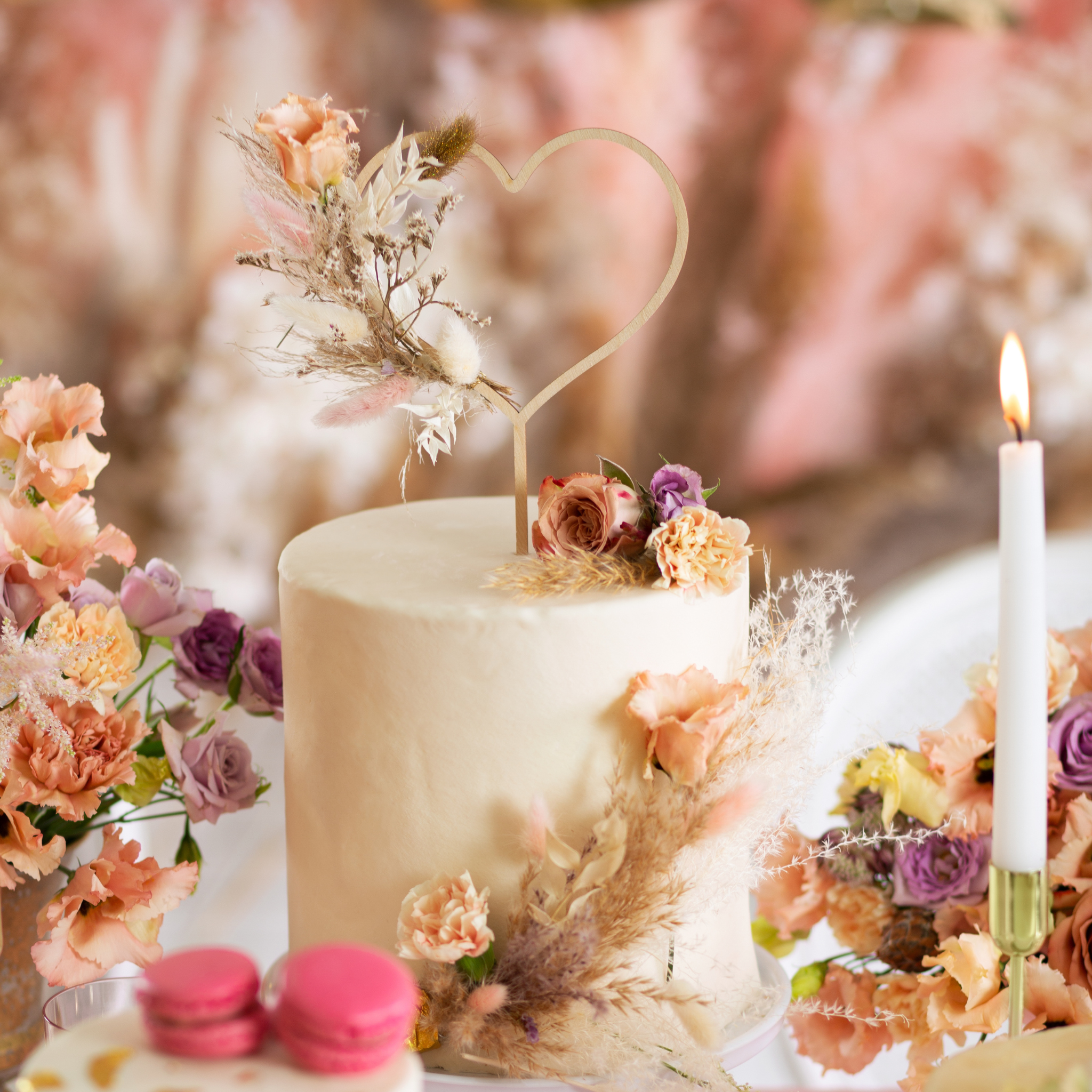 Caketopper Herz Holz -hey-Party.de- Cupcake- und Kuchen-Topper -#Variante_