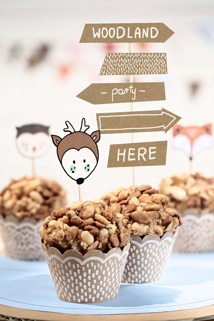 Cupcake-Kit "Woodland" Cupcake- und Kuchen-Topper Hey Party