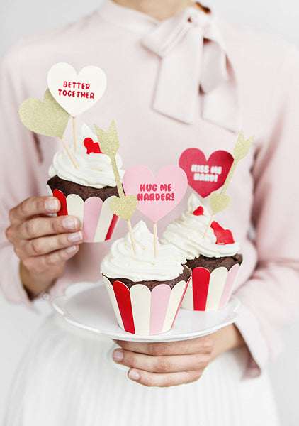 Cupcake Manschetten Rosa & Rot -hey-Party.de- Cupcake Wrapper -#Variante_