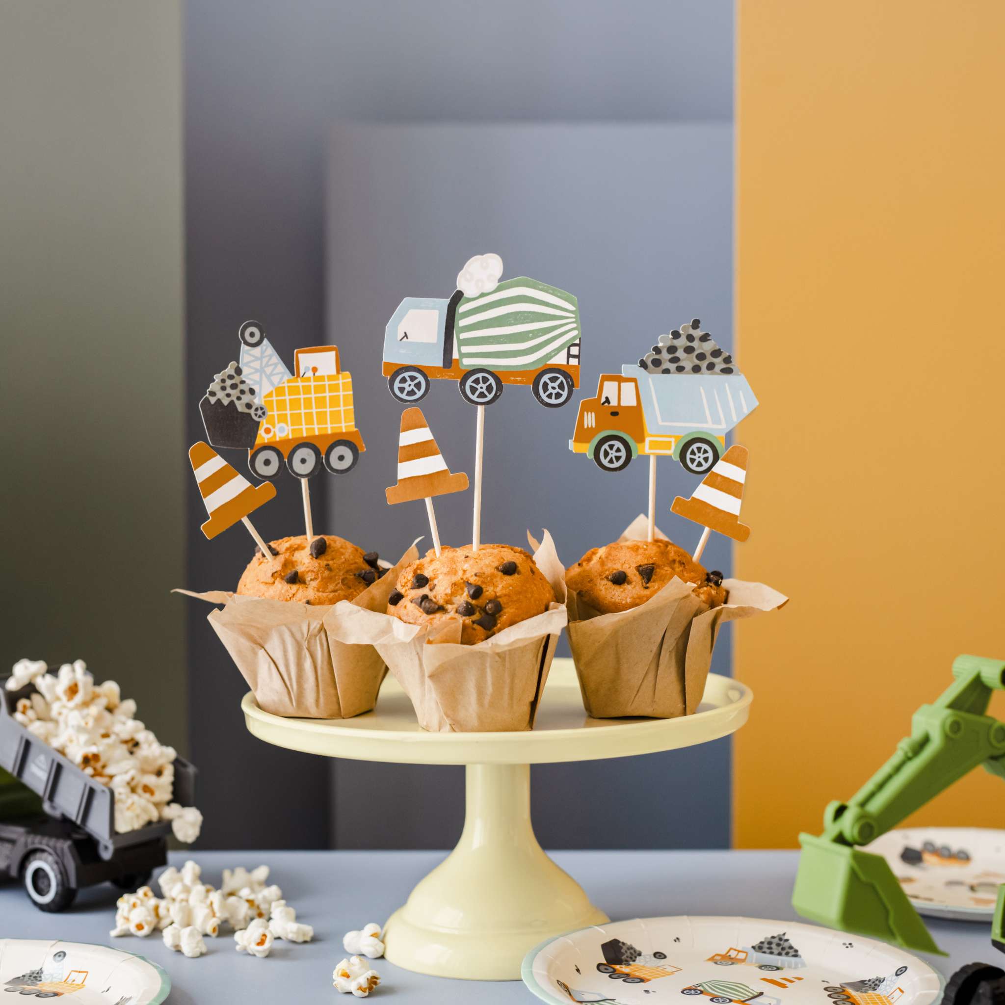 Cupcake Topper Baustelle -hey-Party.de- Cupcake- und Kuchen-Topper -#Variante_