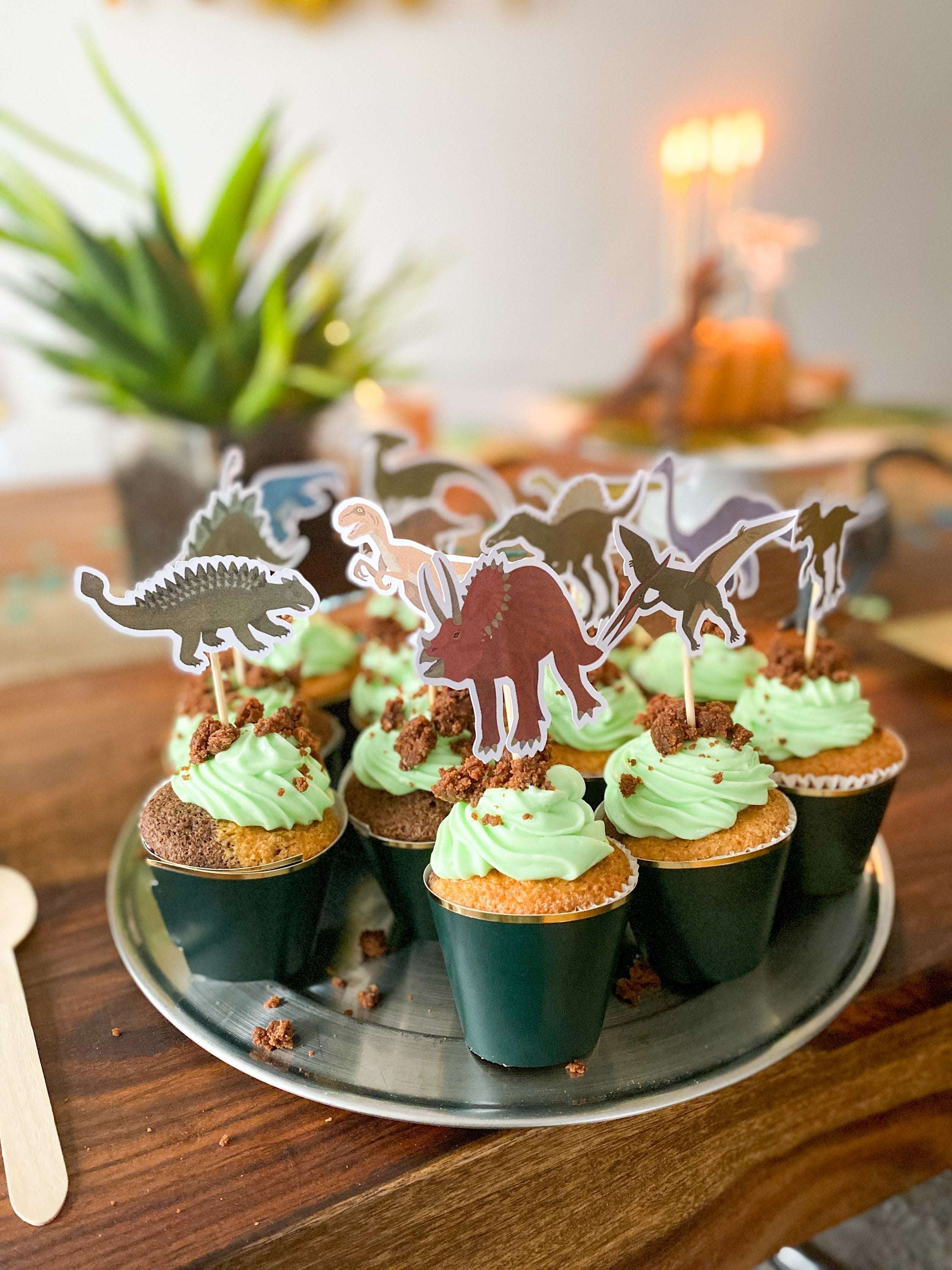 Cupcake Topper Dinos -hey-Party.de- Cupcake- und Kuchen-Topper -#Variante_