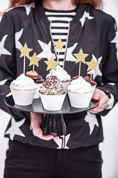 Cupcake Topper Sterne Gold Cupcake- und Kuchen-Topper Hey Party