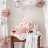 Caketopper rosa Blumen -hey-Party.de- Cupcake- und Kuchen-Topper -#Variante_