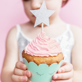 Cupcake Topper Sterne Silber -hey-Party.de- Cupcake- und Kuchen-Topper -#Variante_