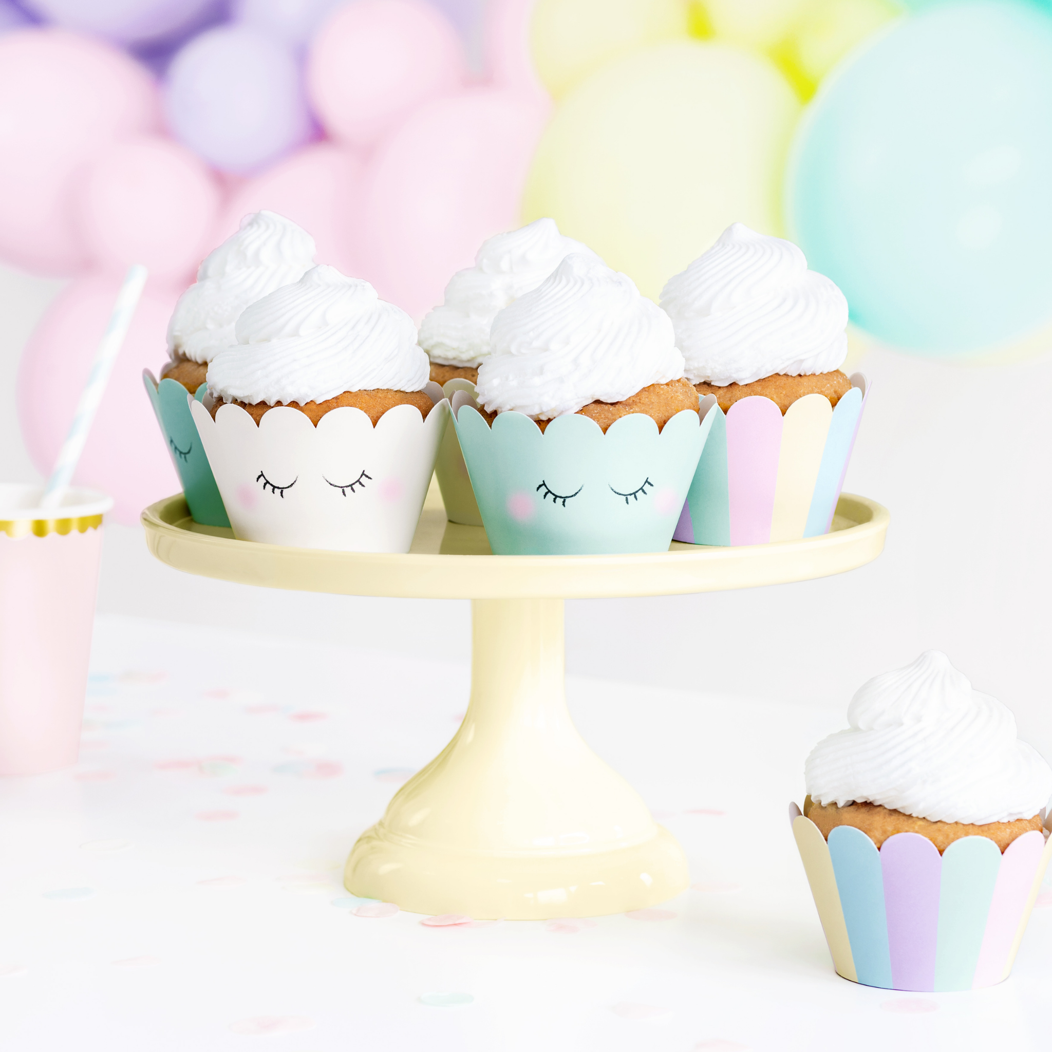 Cupcake Manschetten Pastell -hey-Party.de- Cupcake Wrapper -#Variante_