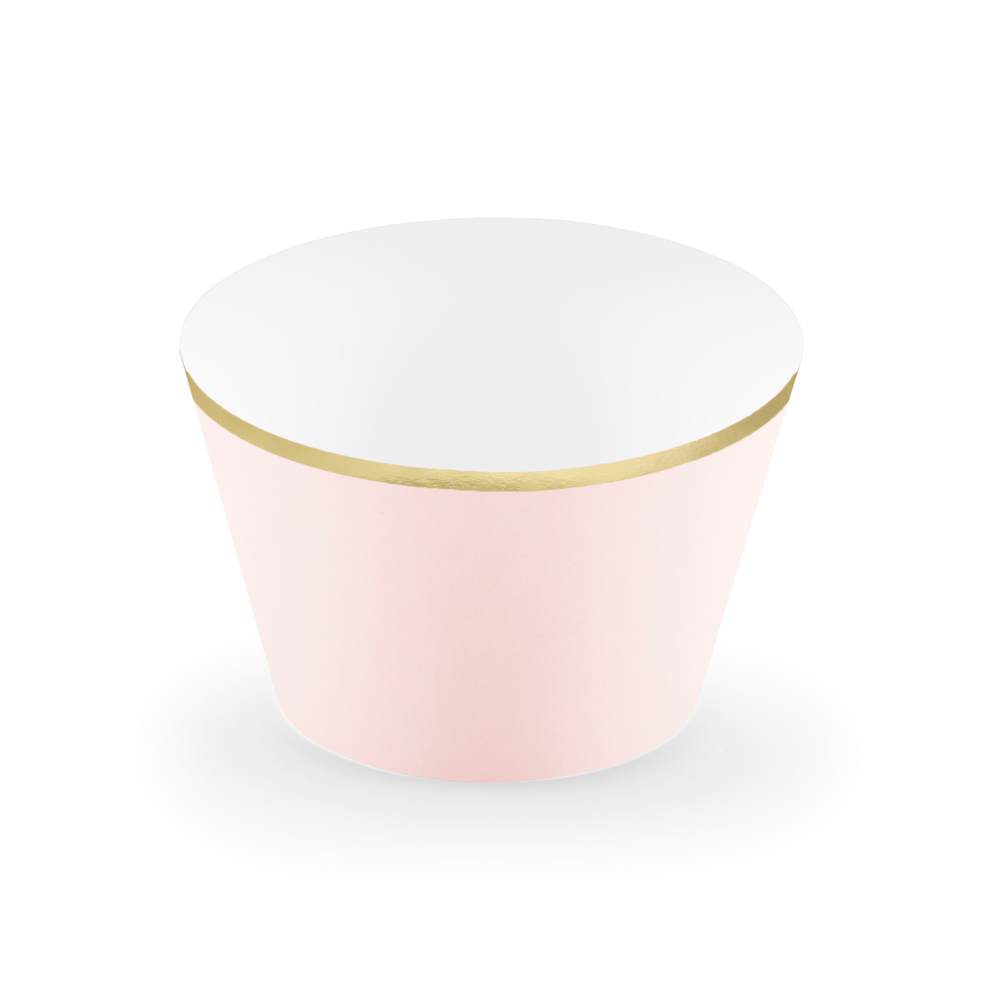 Cupcake Manschetten Rosa mit Goldrand -hey-Party.de- Cupcake Wrapper -#Variante_