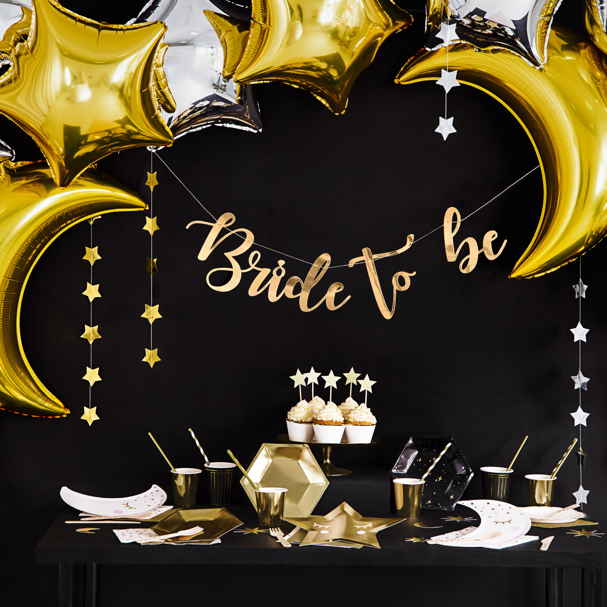 Cupcake Topper Sterne gold -hey-Party.de- Cupcake- und Kuchen-Topper -#Variante_