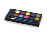 Gesichtsmalfarben, Set mit 12 Farben und 2 Pinseln