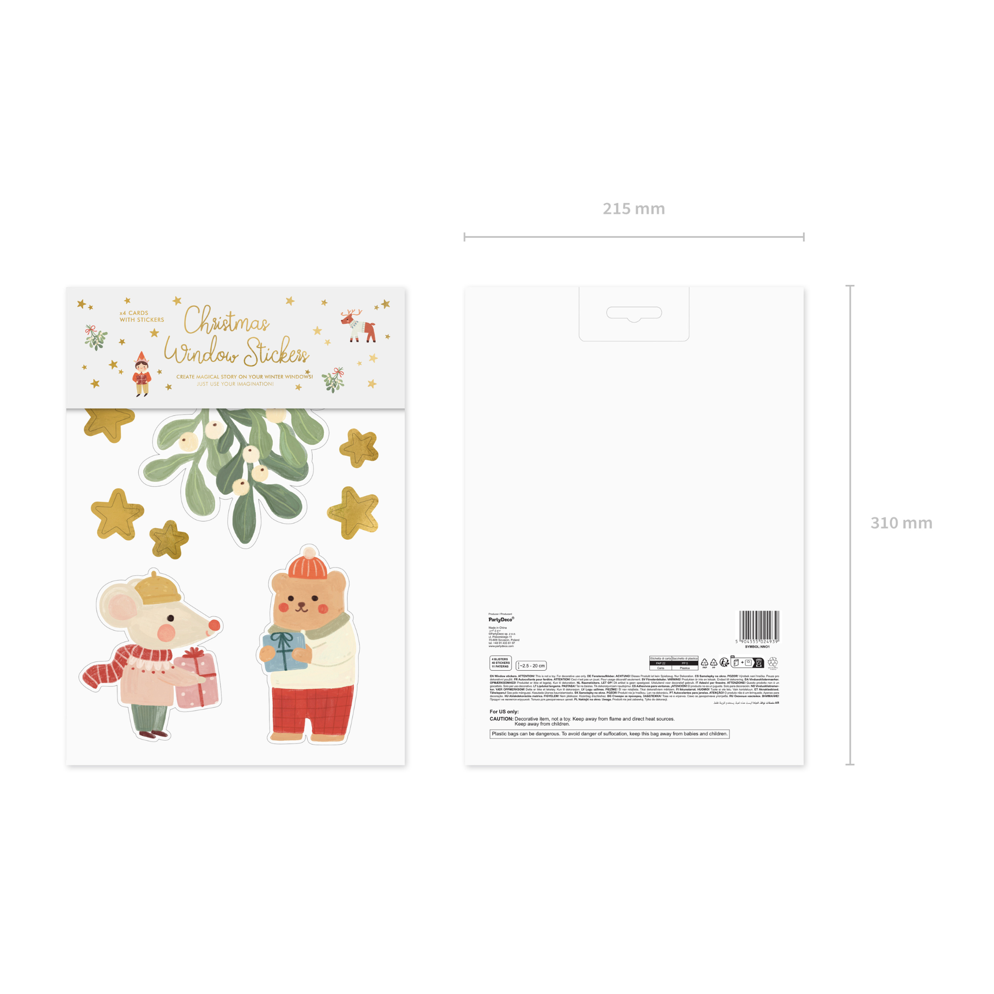 Fensteraufkleber Weihnachten -hey-Party.de- Geschenkanhänger -#Variante_