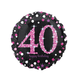 Folienballon „40“, Pink & Schwarz -hey-Party.de- Folienballons -#Variante_