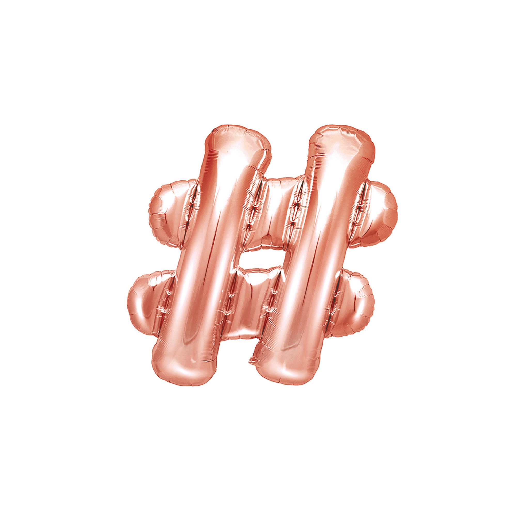 Folienballon kleine Buchstaben Roségold -hey-Party.de- Folienballons -#Variante_ Hashtag