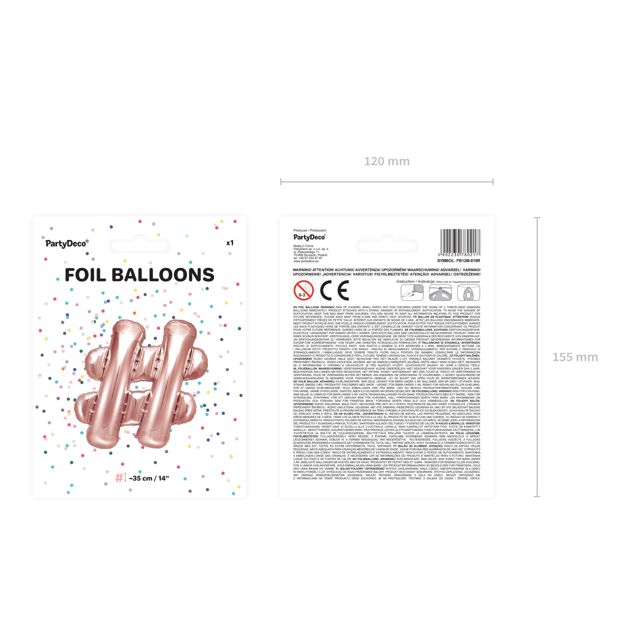 Folienballon kleine Buchstaben Roségold -hey-Party.de- Folienballons -#Variante_ Hashtag