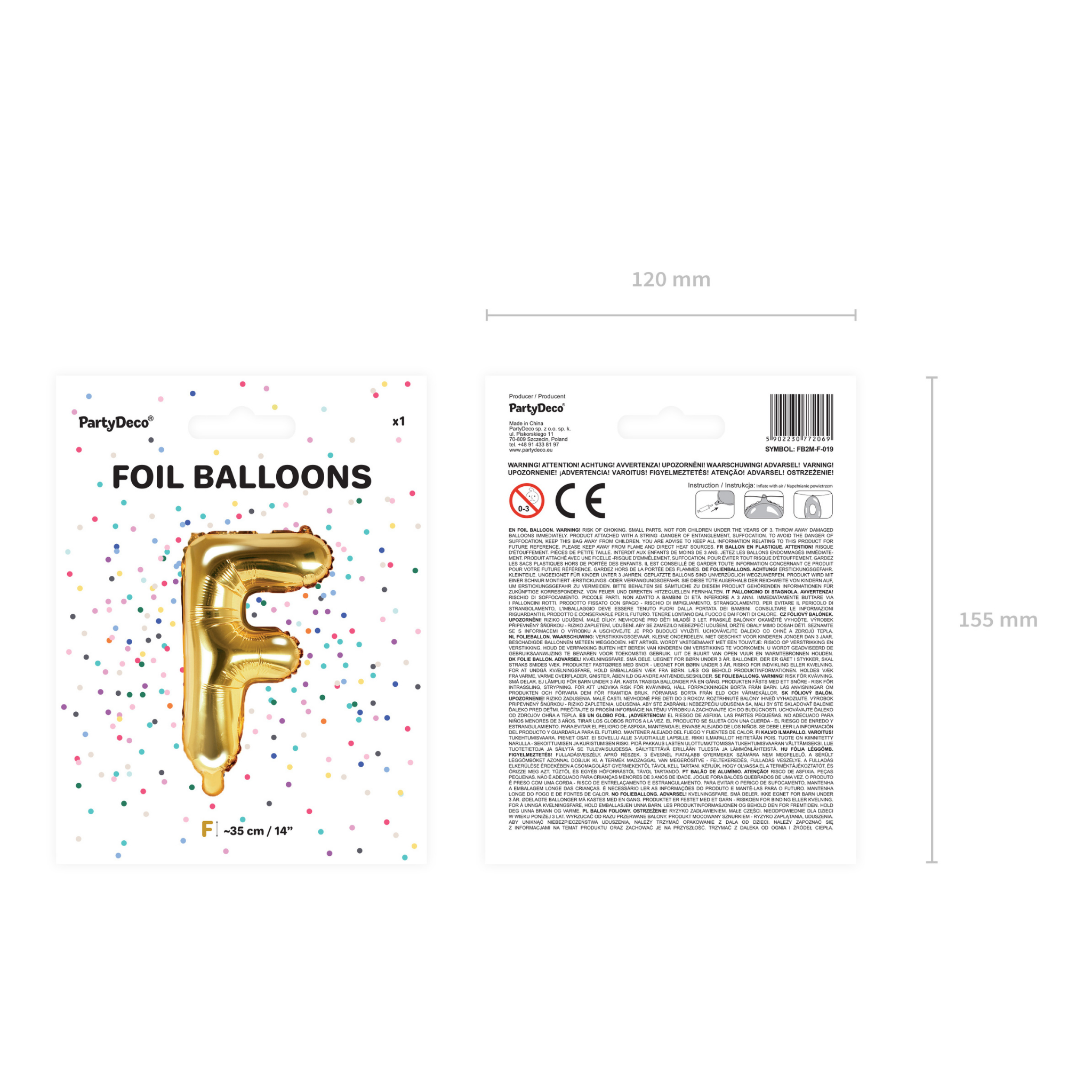 Folienballon kleine Buchstaben Gold -hey-Party.de- Folienballons -#Variante_ F