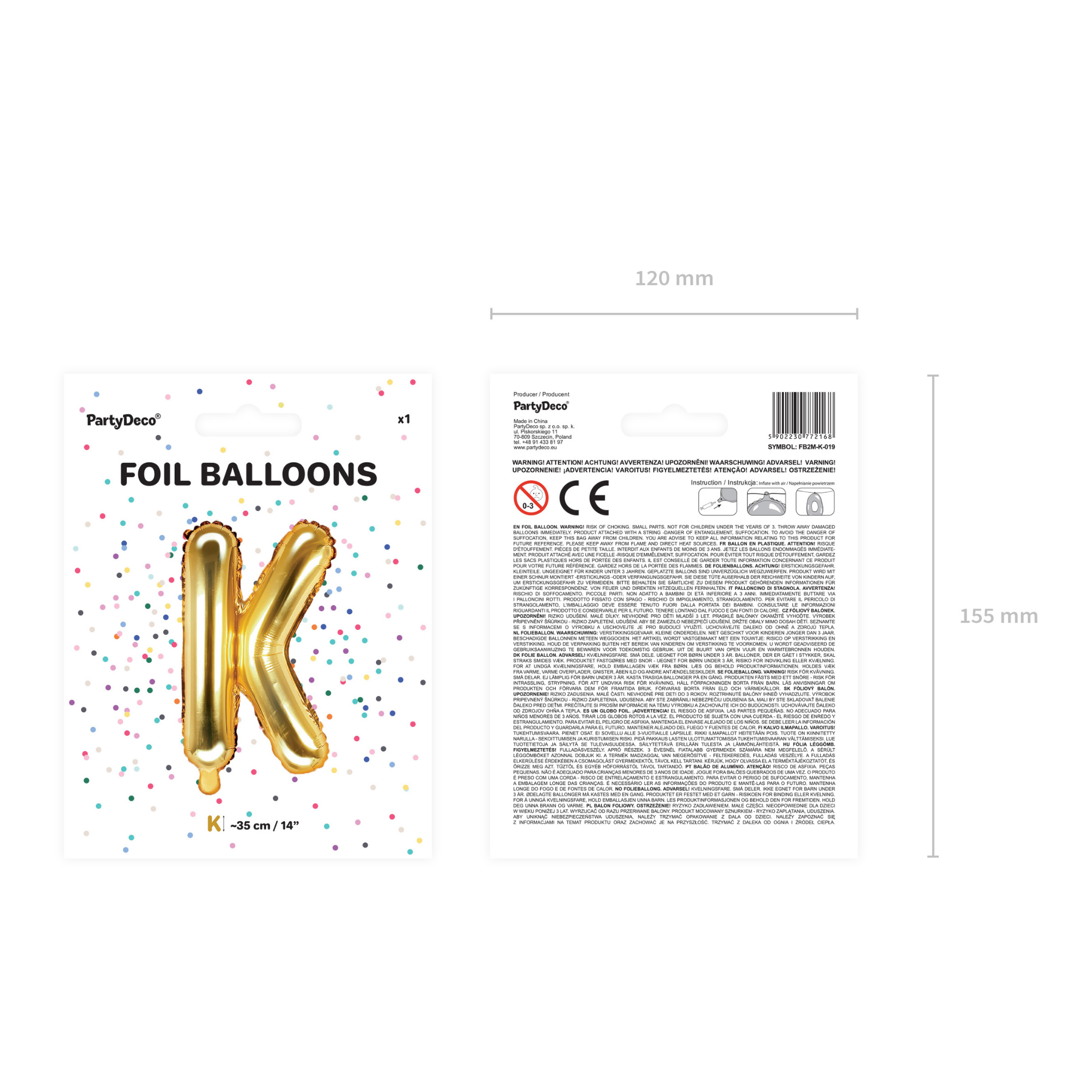 Folienballon kleine Buchstaben Gold -hey-Party.de- Folienballons -#Variante_ K