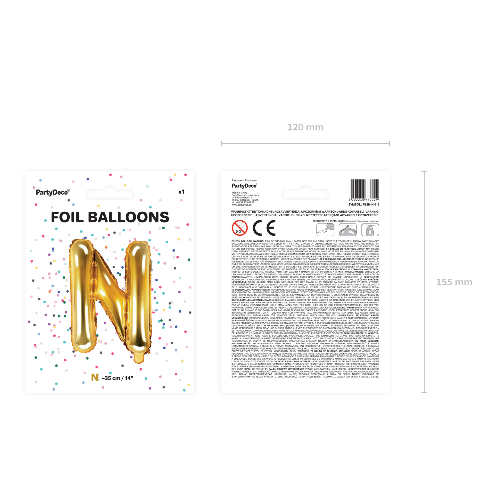 Folienballon kleine Buchstaben Gold -hey-Party.de- Folienballons -#Variante_ N