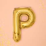 Folienballon kleine Buchstaben Gold -hey-Party.de- Folienballons -#Variante_ P