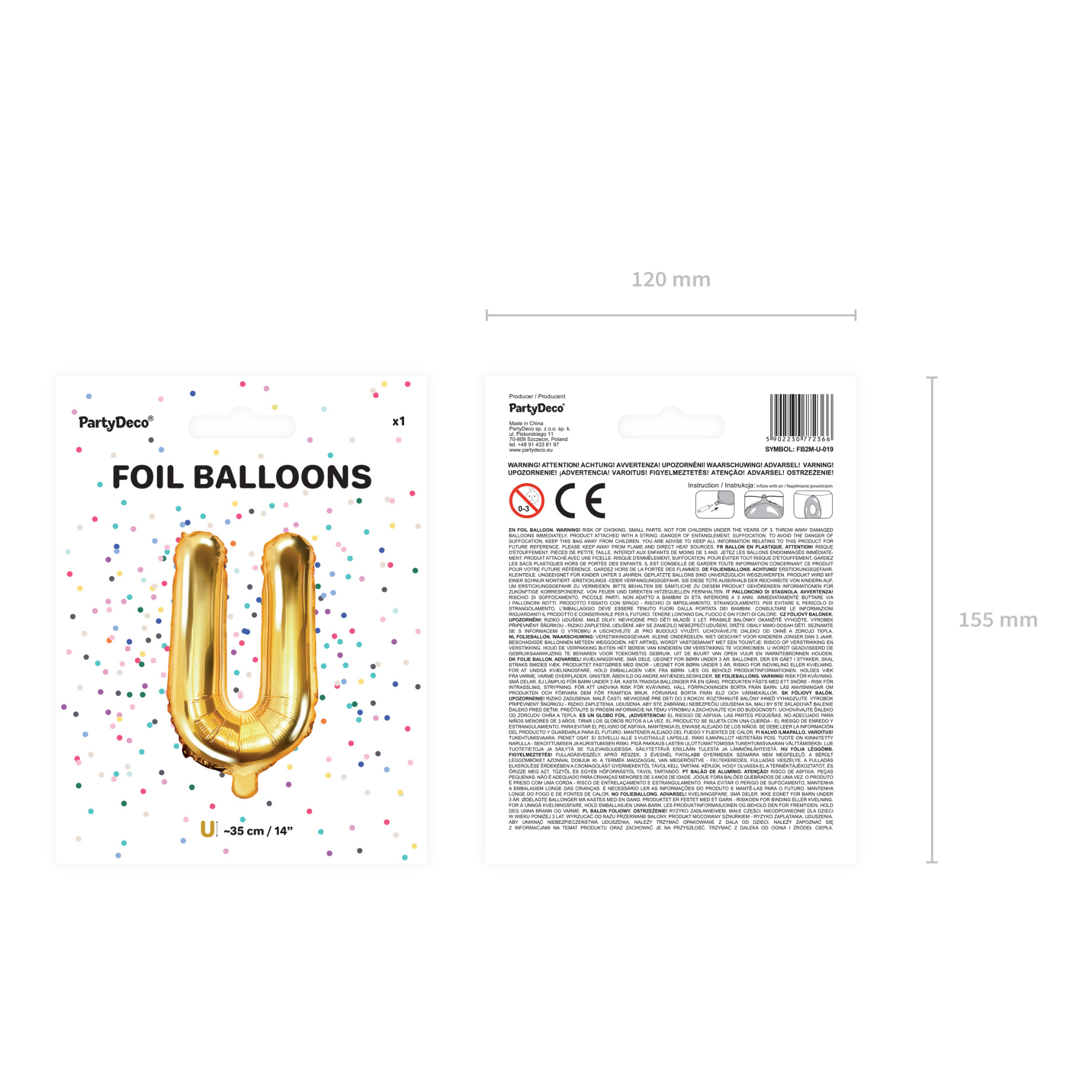 Folienballon kleine Buchstaben Gold -hey-Party.de- Folienballons -#Variante_ U