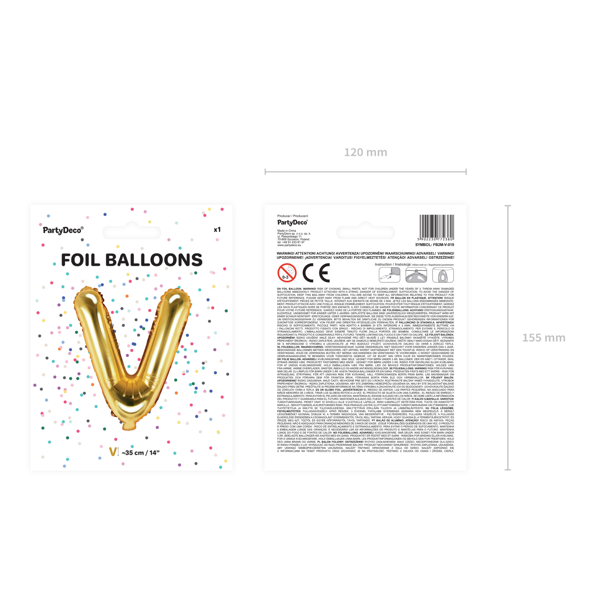 Folienballon kleine Buchstaben Gold -hey-Party.de- Folienballons -#Variante_ V