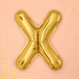 Folienballon kleine Buchstaben Gold -hey-Party.de- Folienballons -#Variante_ X