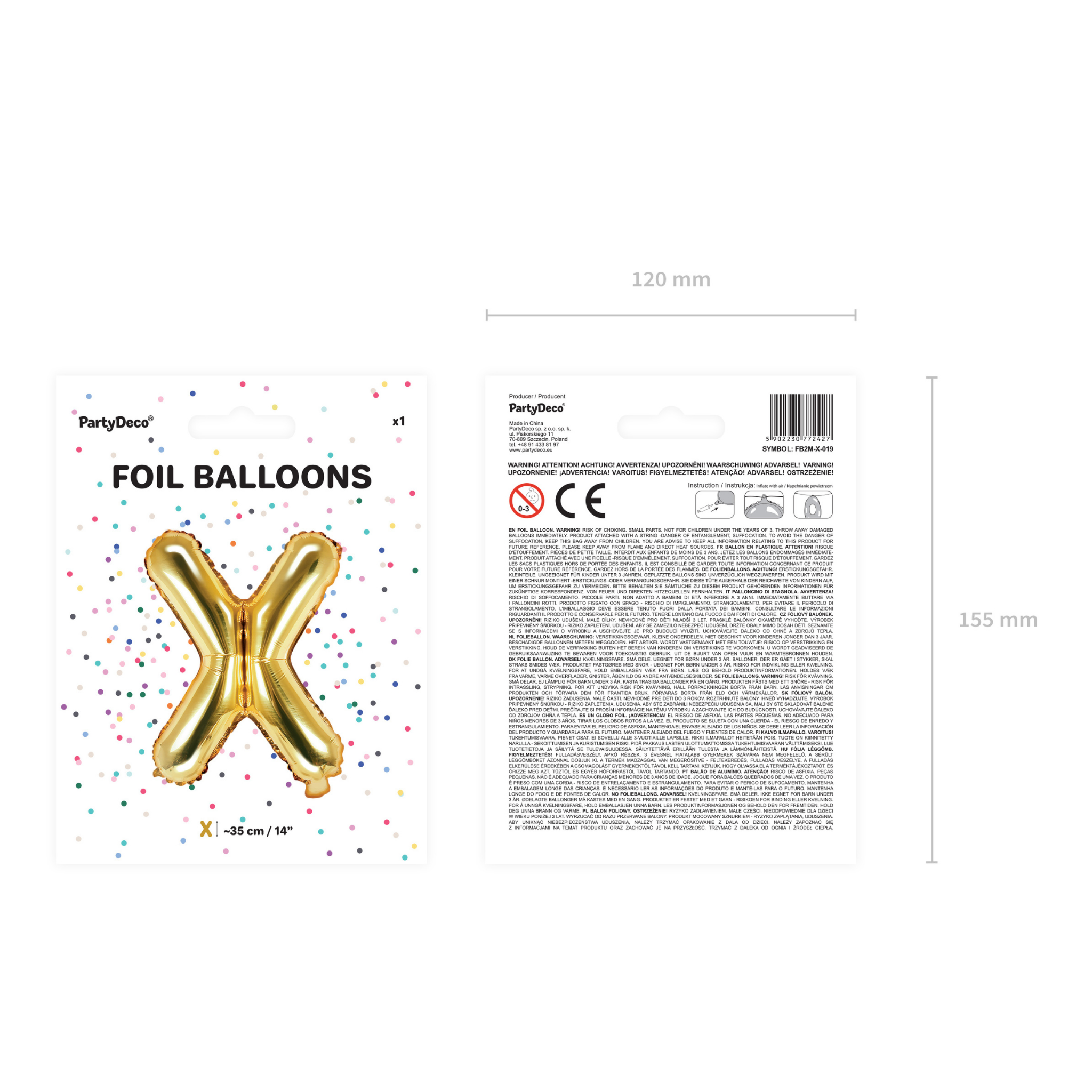 Folienballon kleine Buchstaben Gold -hey-Party.de- Folienballons -#Variante_ X