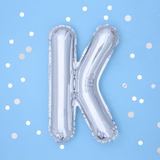 Folienballon kleine Buchstaben Silber -hey-Party.de- Folienballons -#Variante_ K