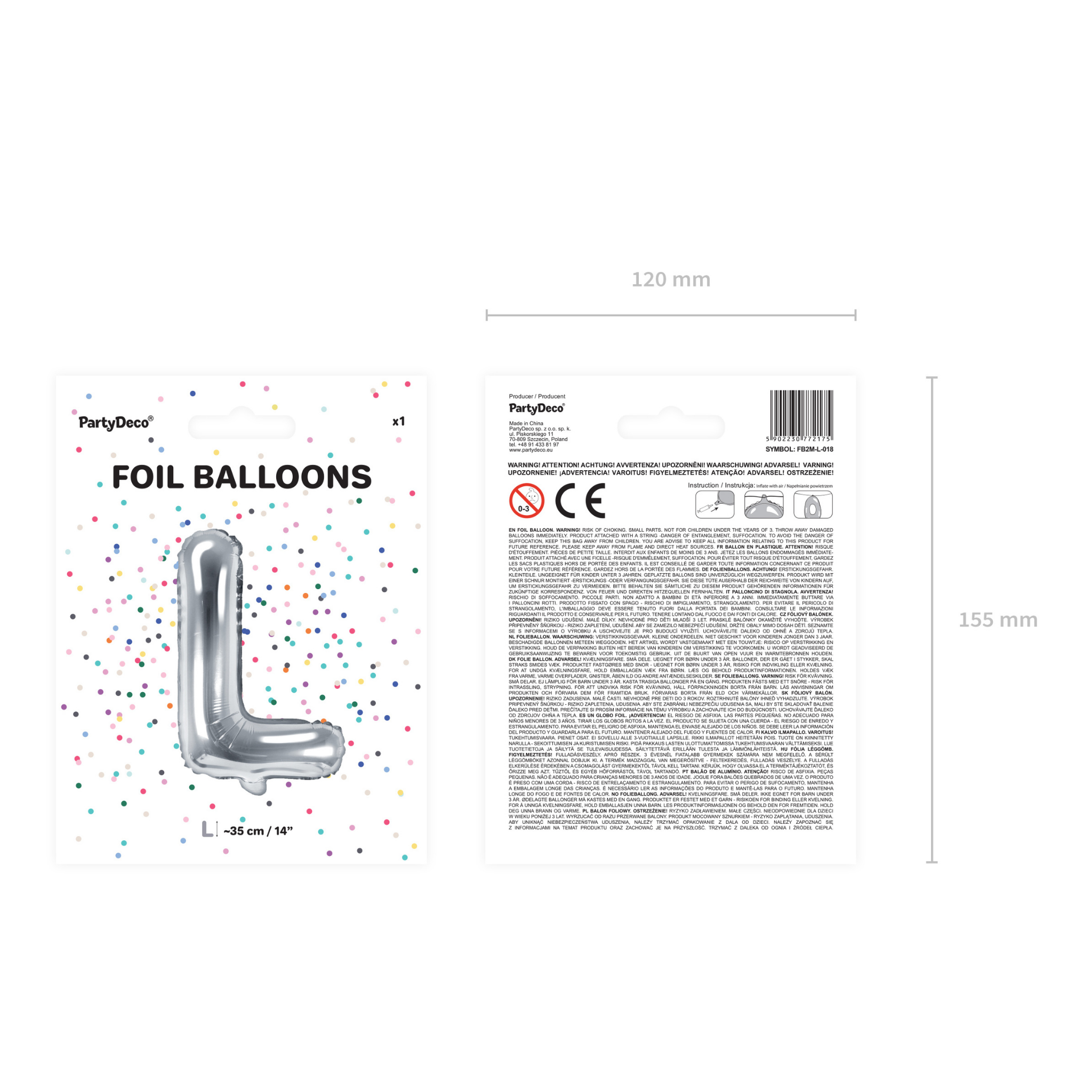 Folienballon kleine Buchstaben Silber -hey-Party.de- Folienballons -#Variante_ L