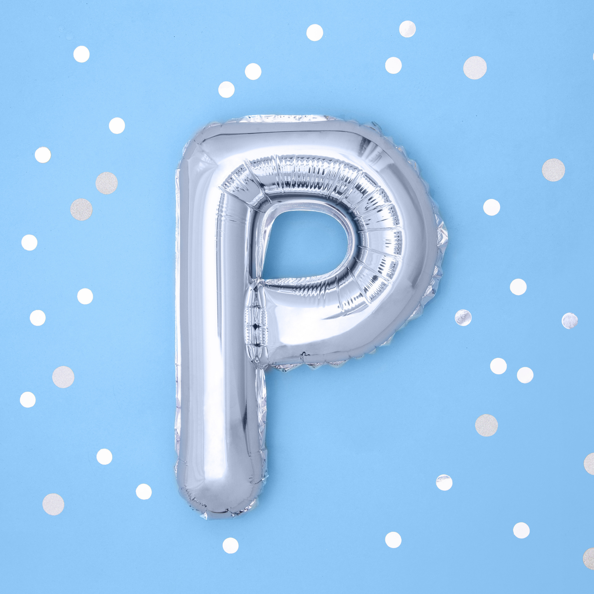 Folienballon kleine Buchstaben Silber -hey-Party.de- Folienballons -#Variante_ P