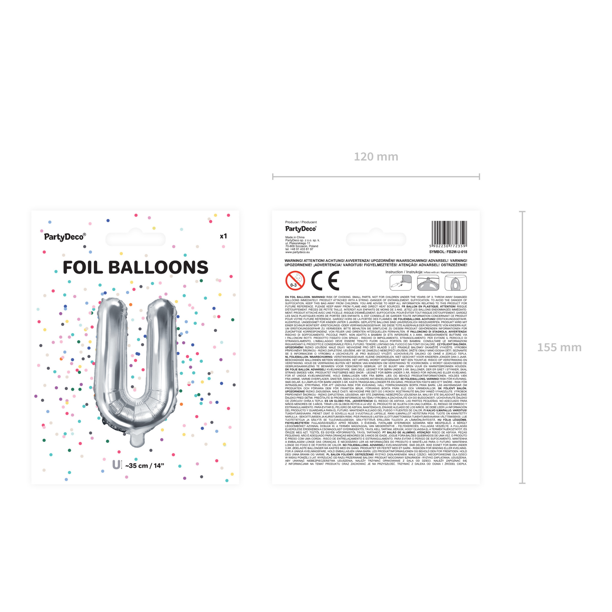 Folienballon kleine Buchstaben Silber -hey-Party.de- Folienballons -#Variante_ U