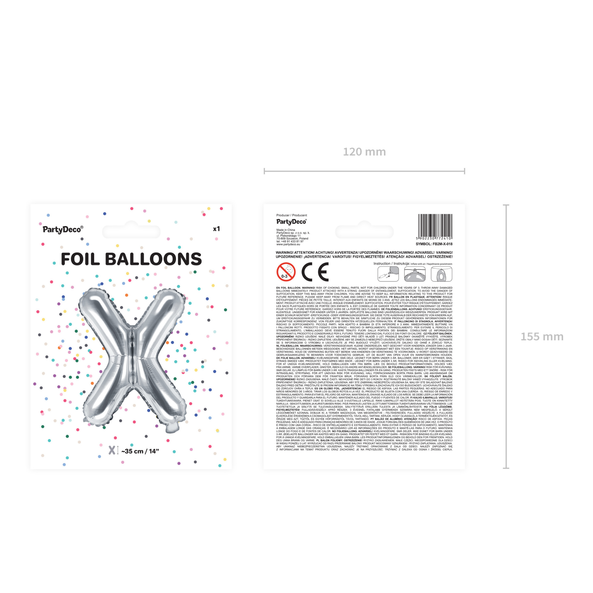 Folienballon kleine Buchstaben Silber -hey-Party.de- Folienballons -#Variante_ X