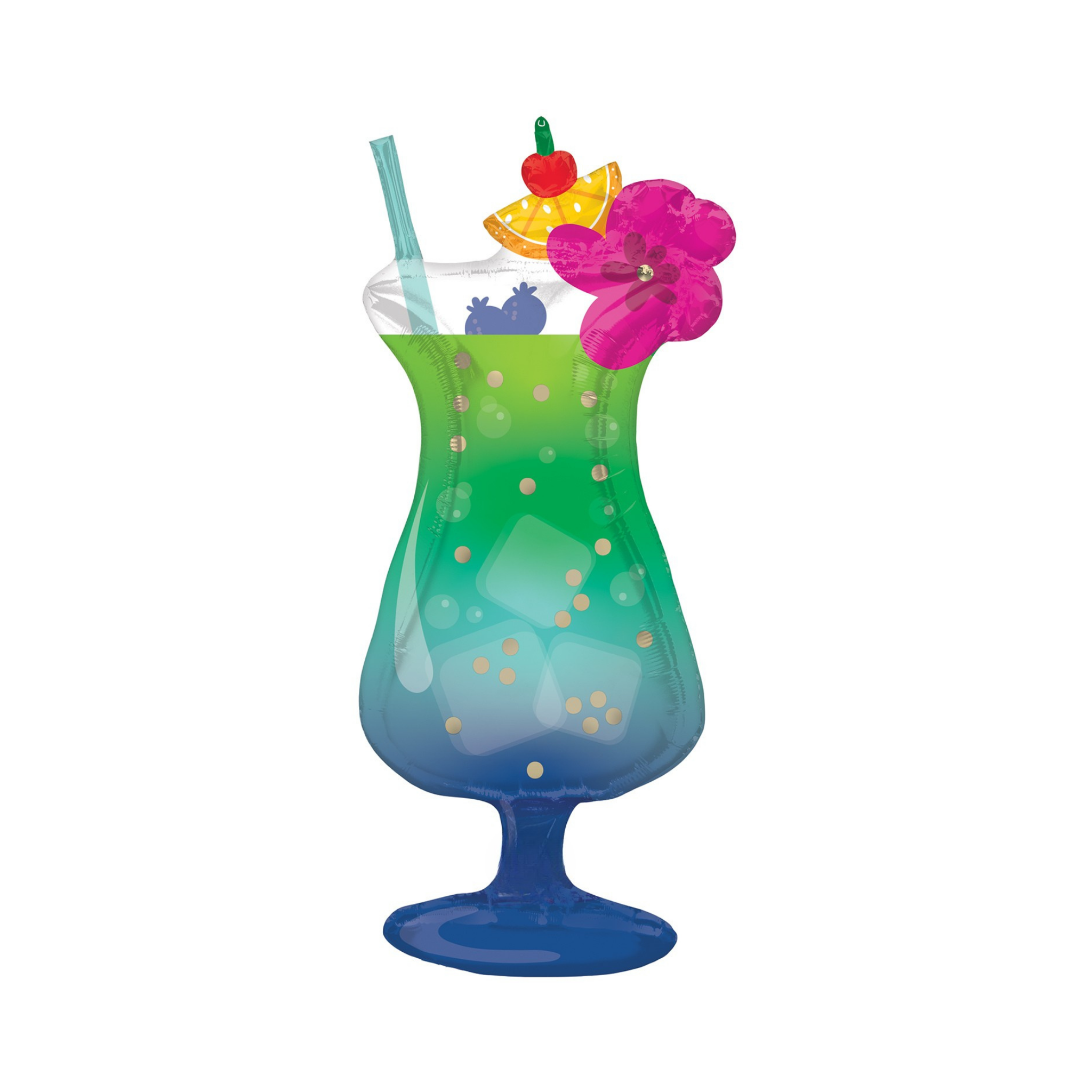 Folienballon Cocktail Blau -hey-Party.de- Folienballons -#Variante_