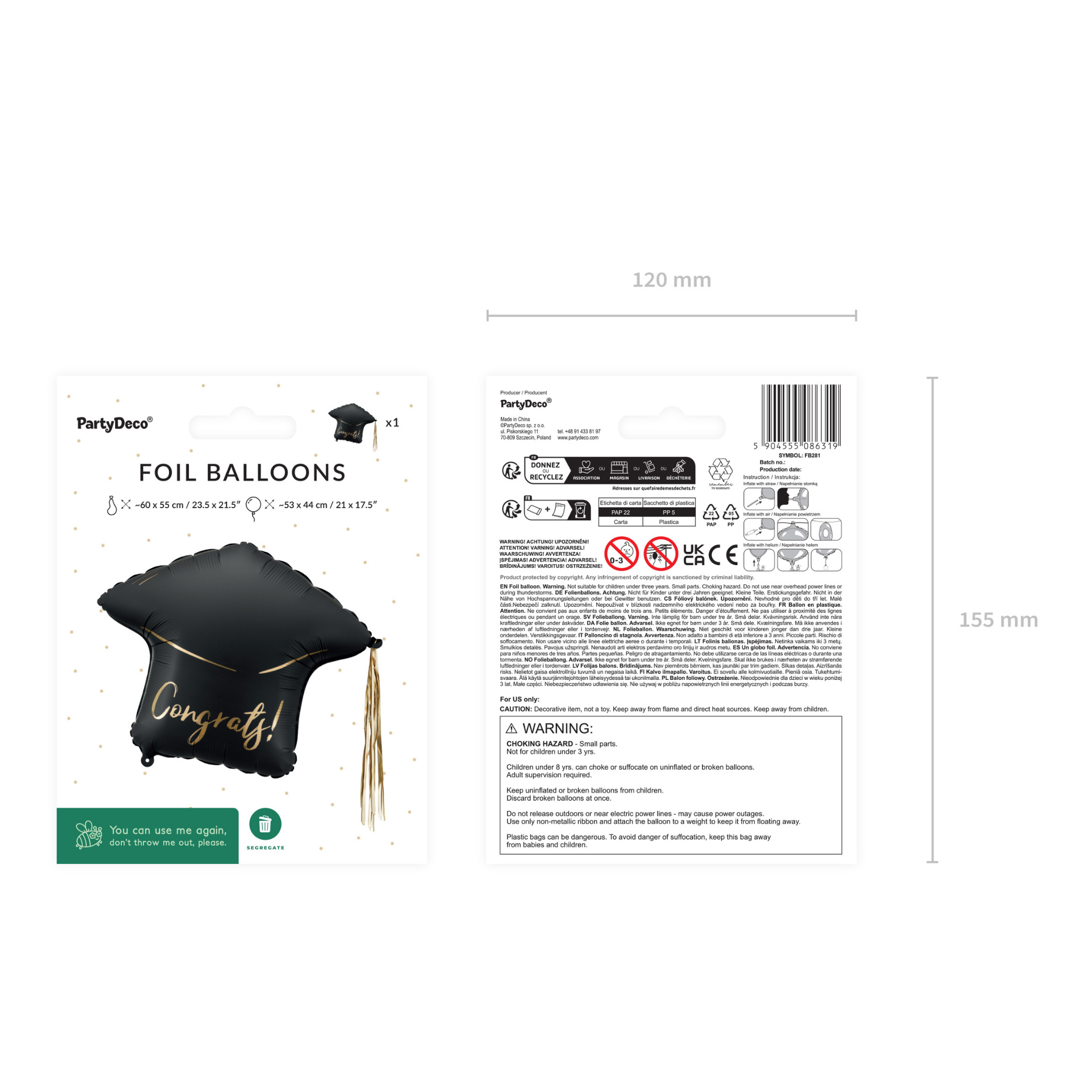 Folienballon Doktorantenhut „Congrats“ -hey-Party.de- Folienballons -#Variante_