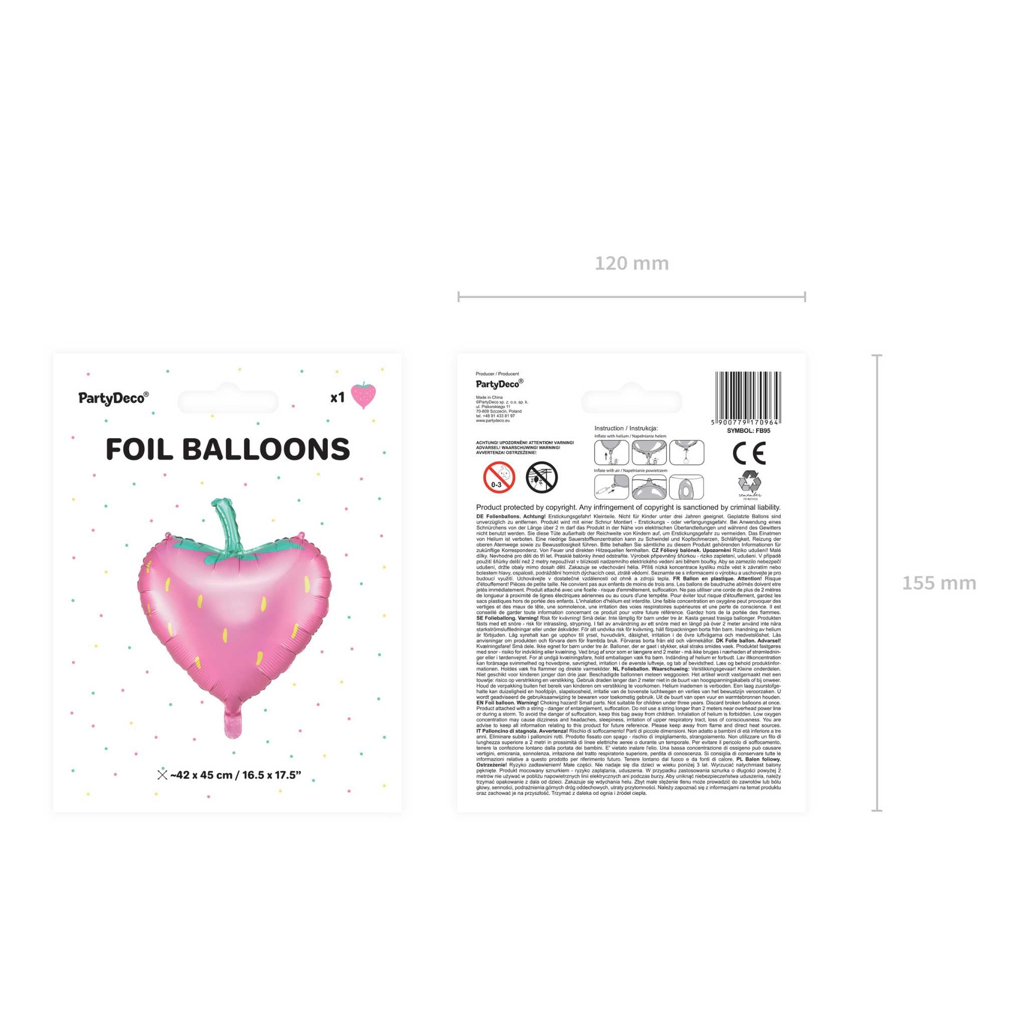 Folienballon Erdbeere -hey-Party.de- Folienballons -#Variante_