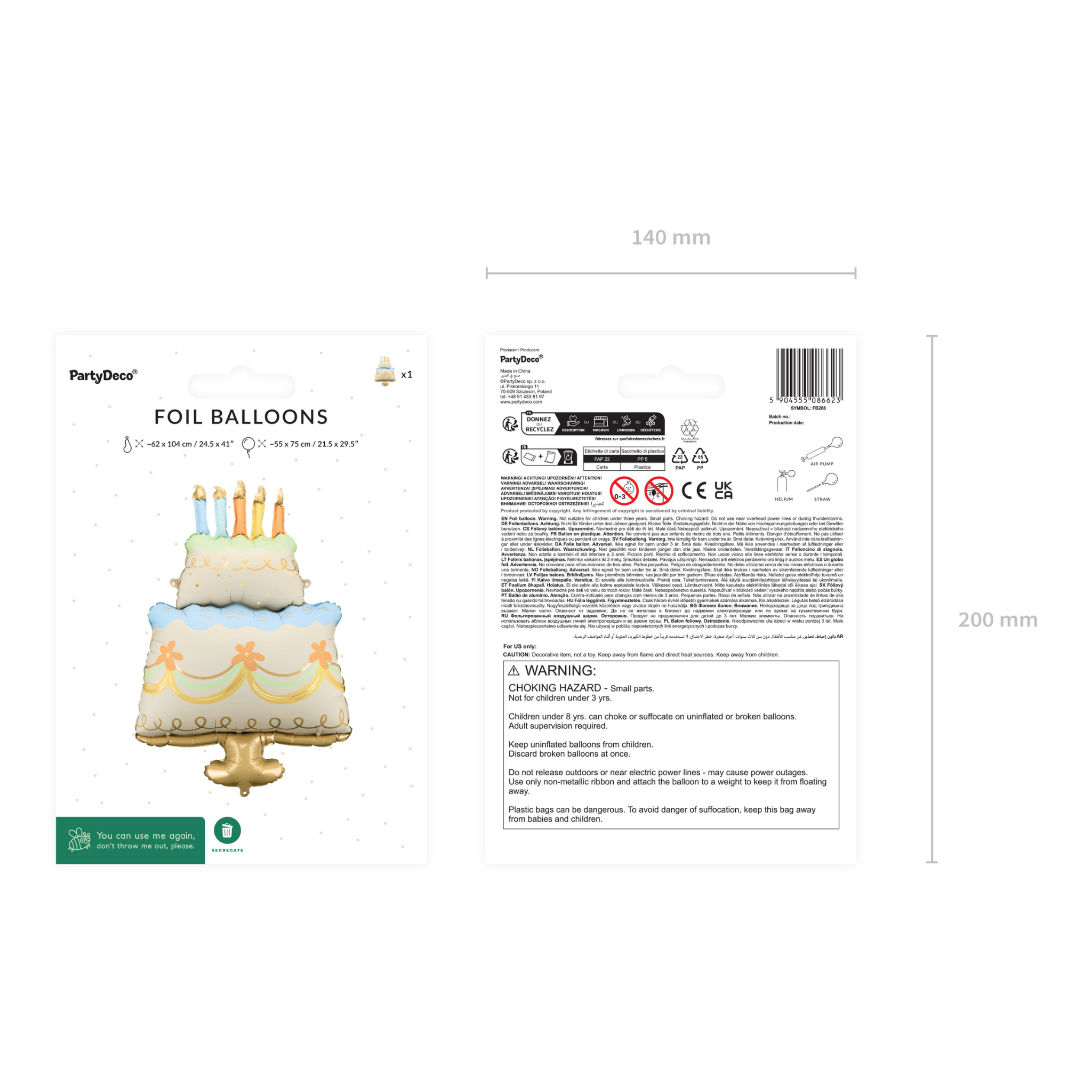 Folienballon Kuchen -hey-Party.de- Folienballons -#Variante_