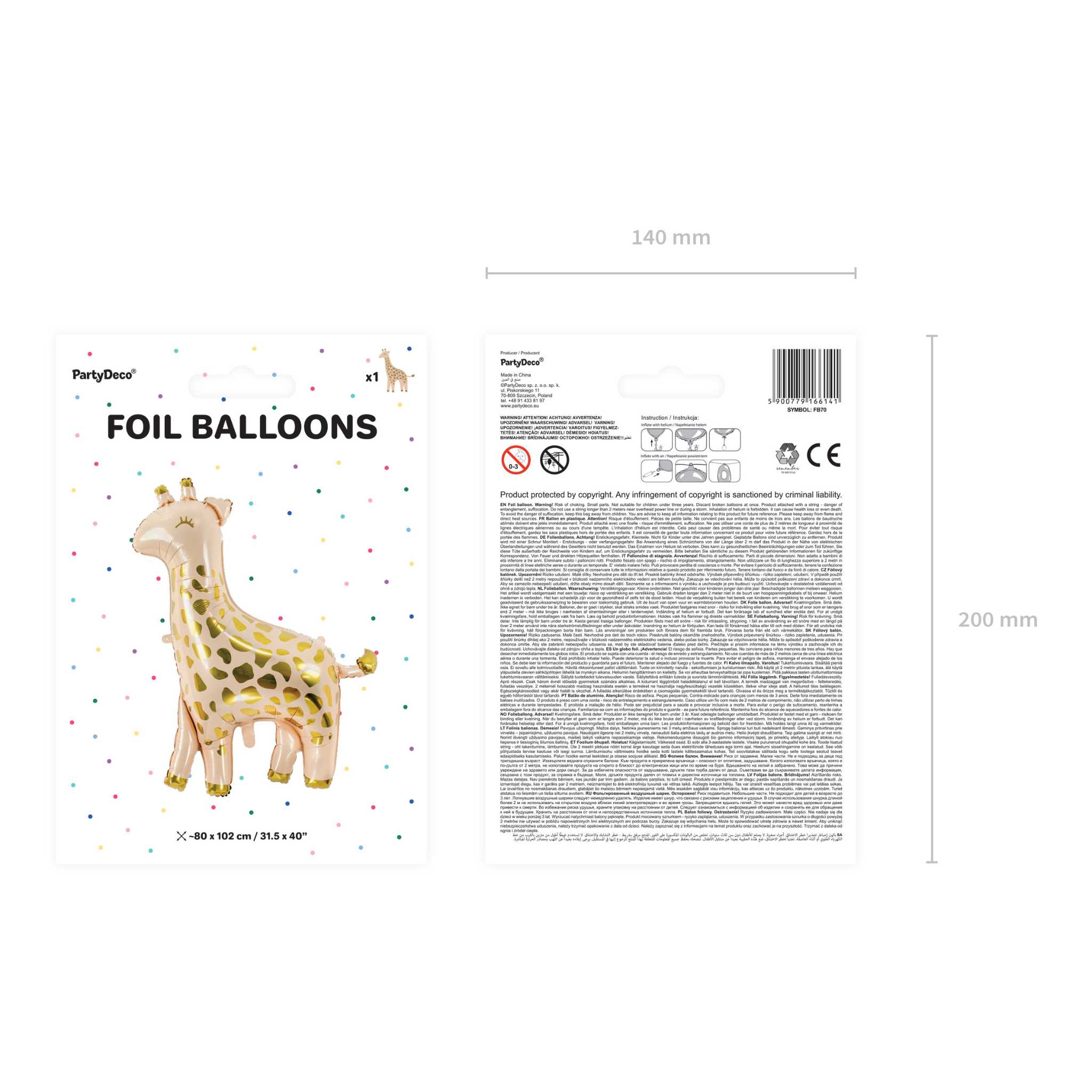 Folienballon Giraffe -hey-Party.de- Folienballons -#Variante_