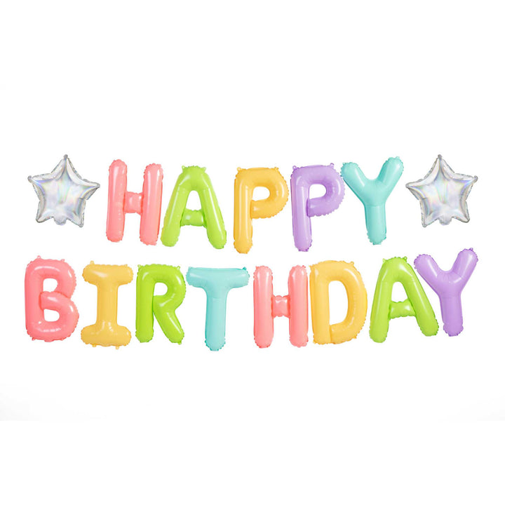 Folienballon Girlande "Happy Birthday“ Bunt Hey Party