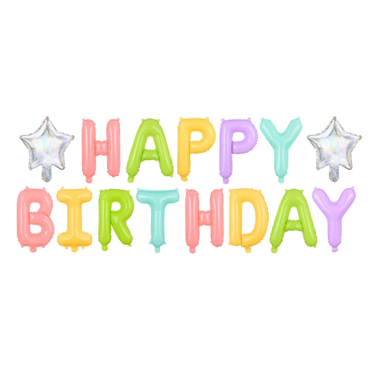 Folienballon Girlande "Happy Birthday“ Bunt Hey Party