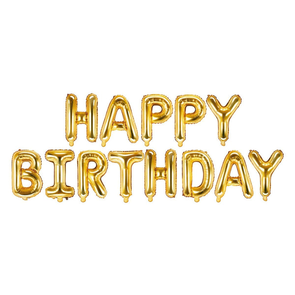 Folienballon Girlande "Happy Birthday“ Gold Folienballons Hey Party