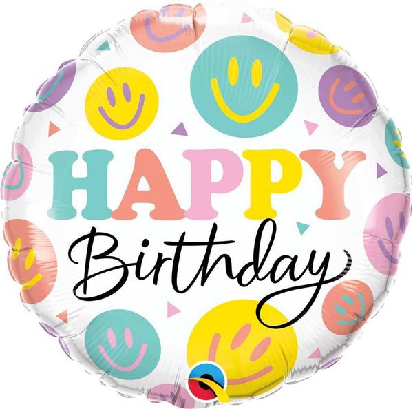 Folienballon "Happy Birthday" Smile Hey Party